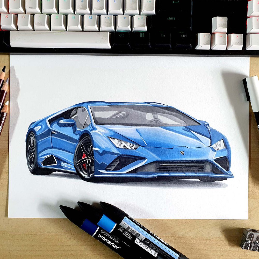How To Draw A Lamborghini Hurac n Evo Easy Step by Step Tutorial